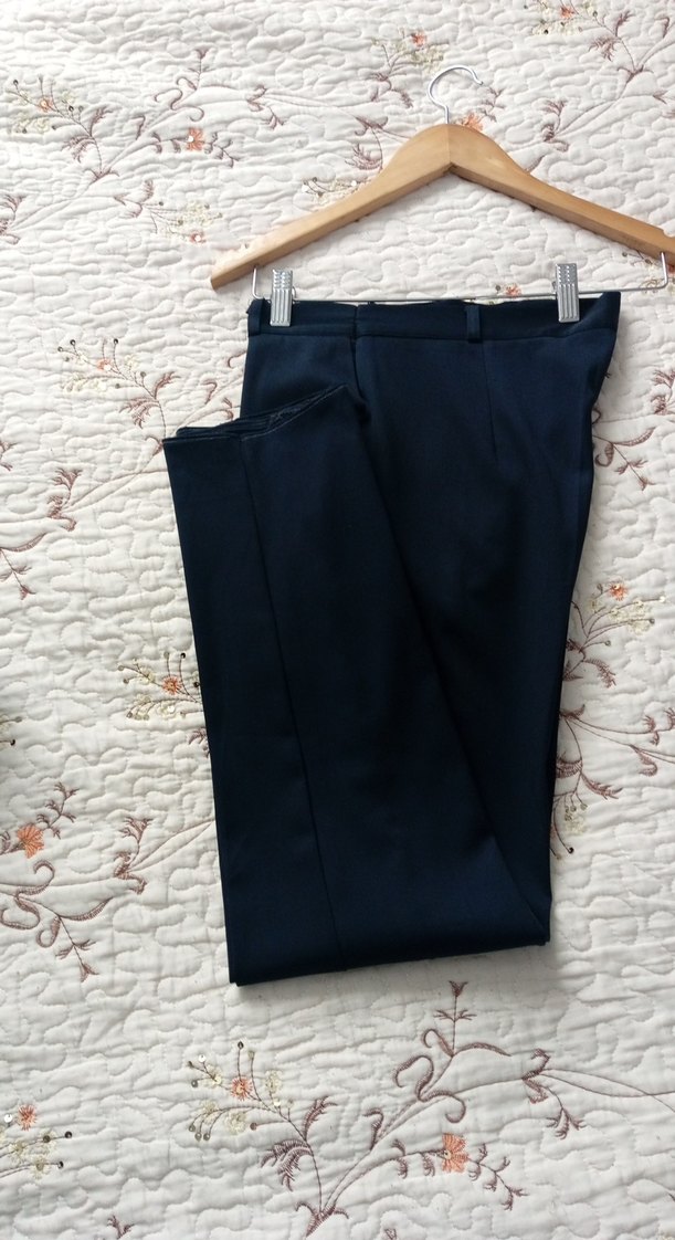 Lacivert Kadın Midi Kumaş Pantolon - Görsel 2