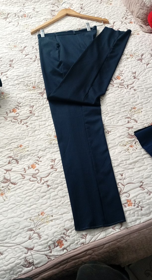 Lacivert Kadın Midi Kumaş Pantolon - Görsel 3