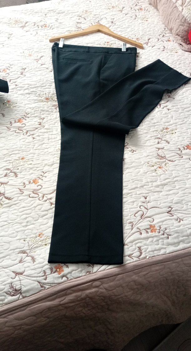 Kadın Siyah Kemerli Kumaş Pantolon - Görsel 2