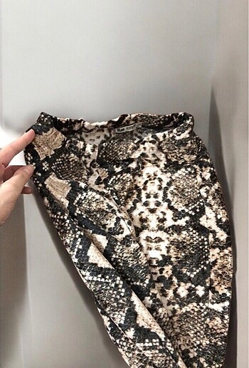 Zara Pantolon inek desen leopar desen