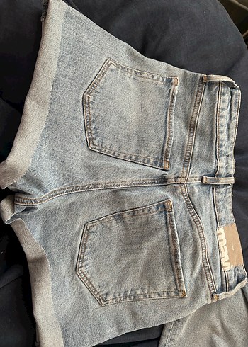 Gri Midi Kadın Kot Şort - Görsel 2