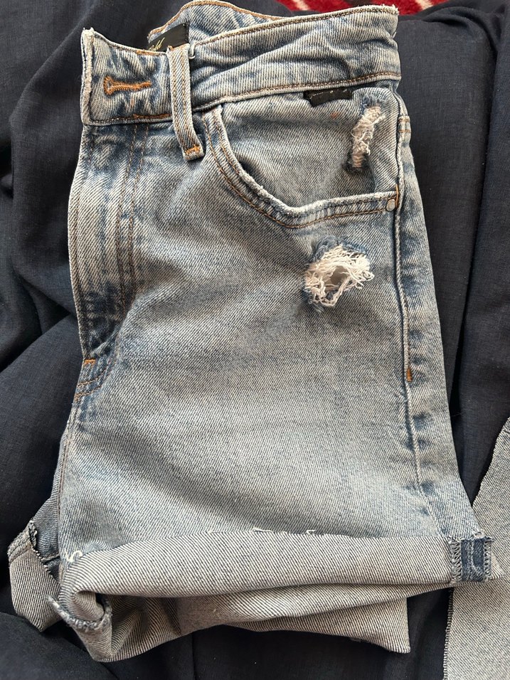 Gri Midi Kadın Kot Şort - Görsel 3