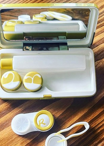 Sarı Makyaj ve Lens Organizer Kutusu