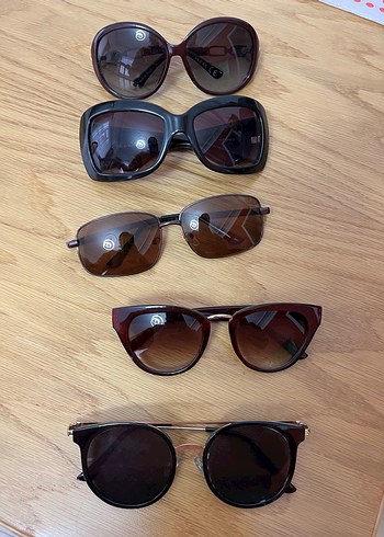 Kahverengi Minimalist Kadın Güneş Gözlüğü - Görsel 4