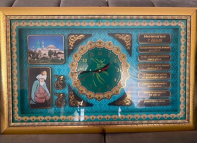 Diğer ÖZEL DESENLİ MEVLANA?NIN ÖĞÜTÜ DUVAR SAATİ
