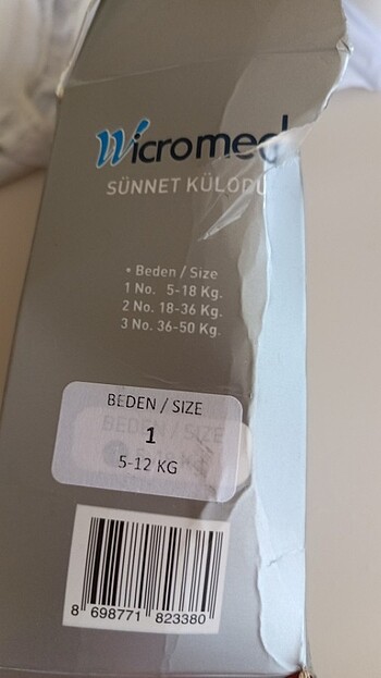 0-1 Ay Beden beyaz Renk Sünnet kilodu