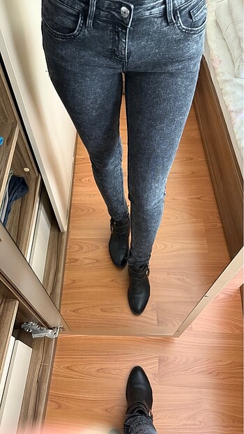 34 Beden siyah Renk Mango düşük bel skinny jean