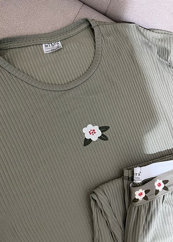 Yeşil Kadın Kısa Kollu Rahat Pijama Takımı - Görsel 4