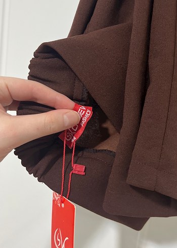 Kahverengi Fit Kadın Kumaş Pantolon - Görsel 3