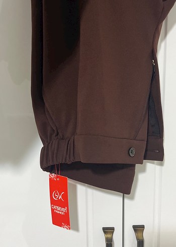 Kahverengi Fit Kadın Kumaş Pantolon - Görsel 4