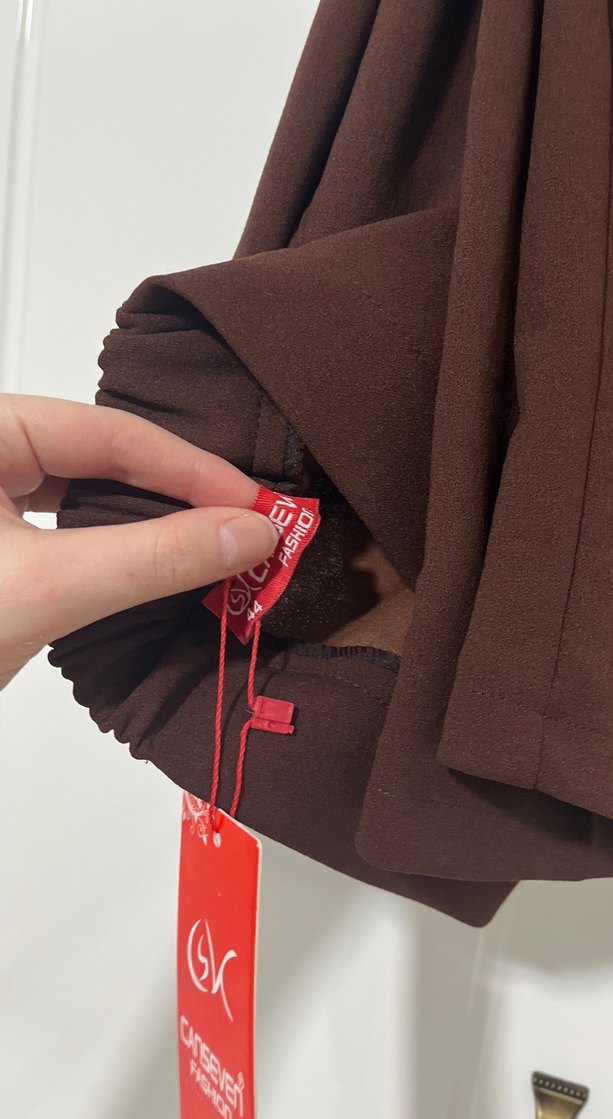 Kahverengi Fit Kadın Kumaş Pantolon - Görsel 3