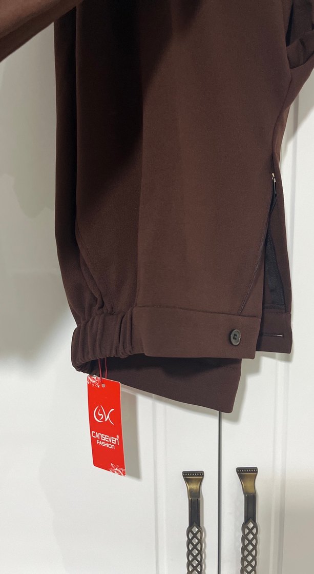 Kahverengi Fit Kadın Kumaş Pantolon - Görsel 4