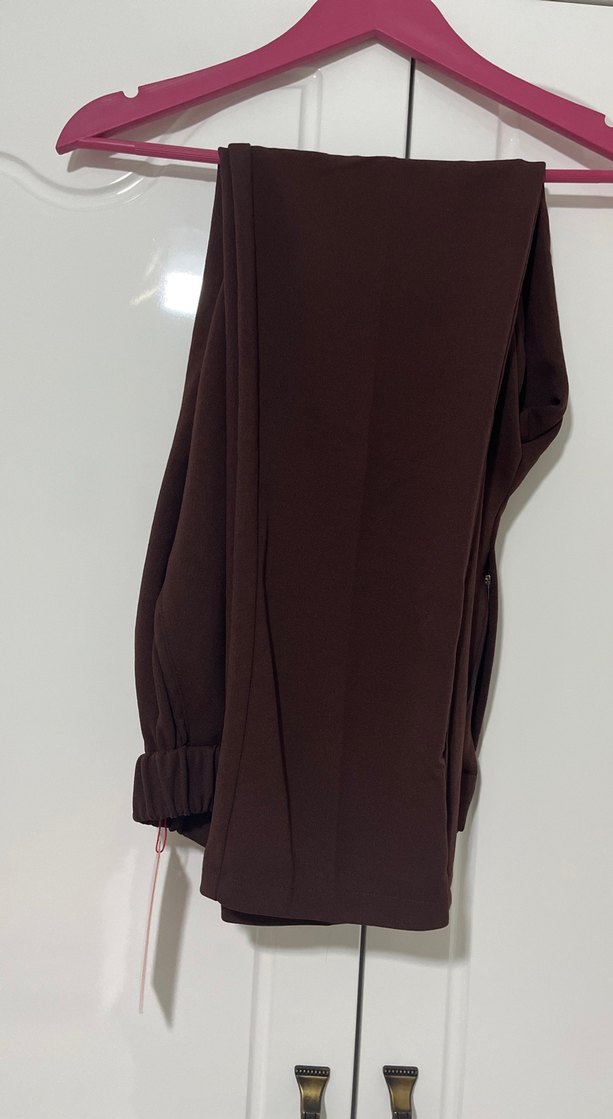 Kahverengi Fit Kadın Kumaş Pantolon - Görsel 2