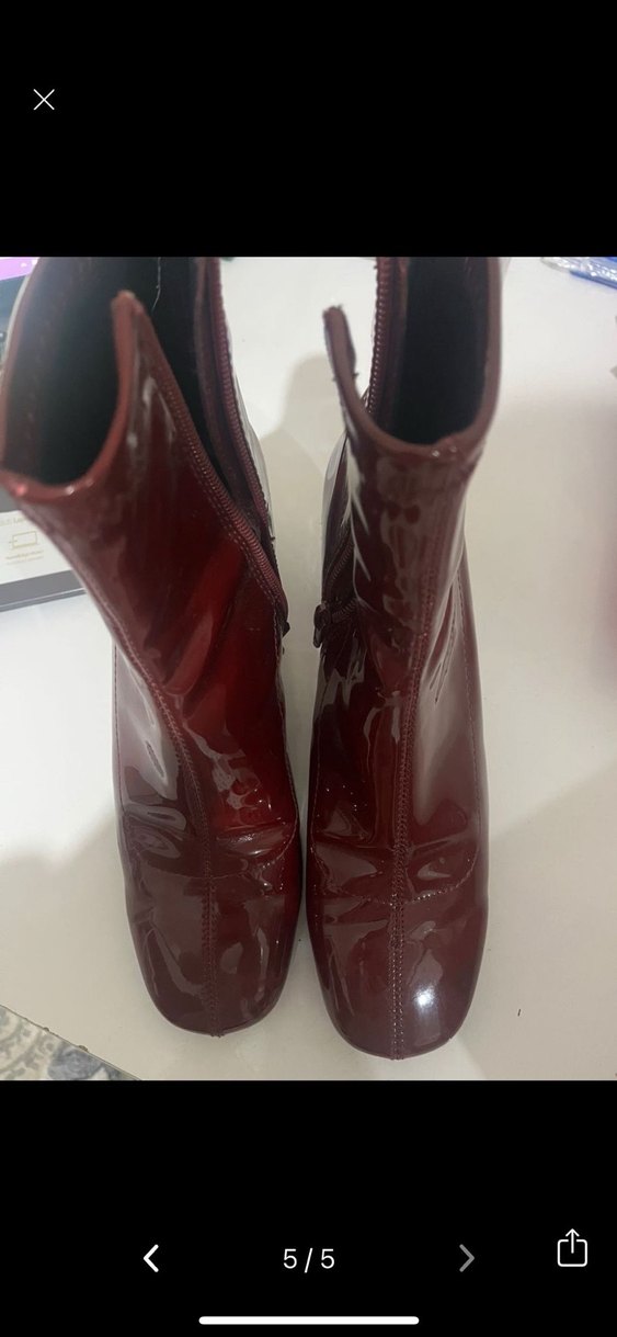 Bordo Rugan Kadın Topuklu Bot - Görsel 2