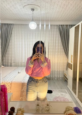 Trendyol & Milla Pembe Mini Denim Kadın Blazer