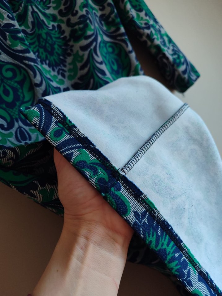 Uzun Turkuaz Bohem ofis elbisesi - Görsel 5