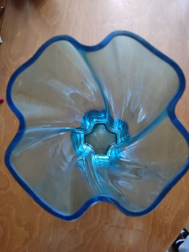 Paşabahçe el yapımı turkuaz Renkli girdap Vazo - Görsel 5