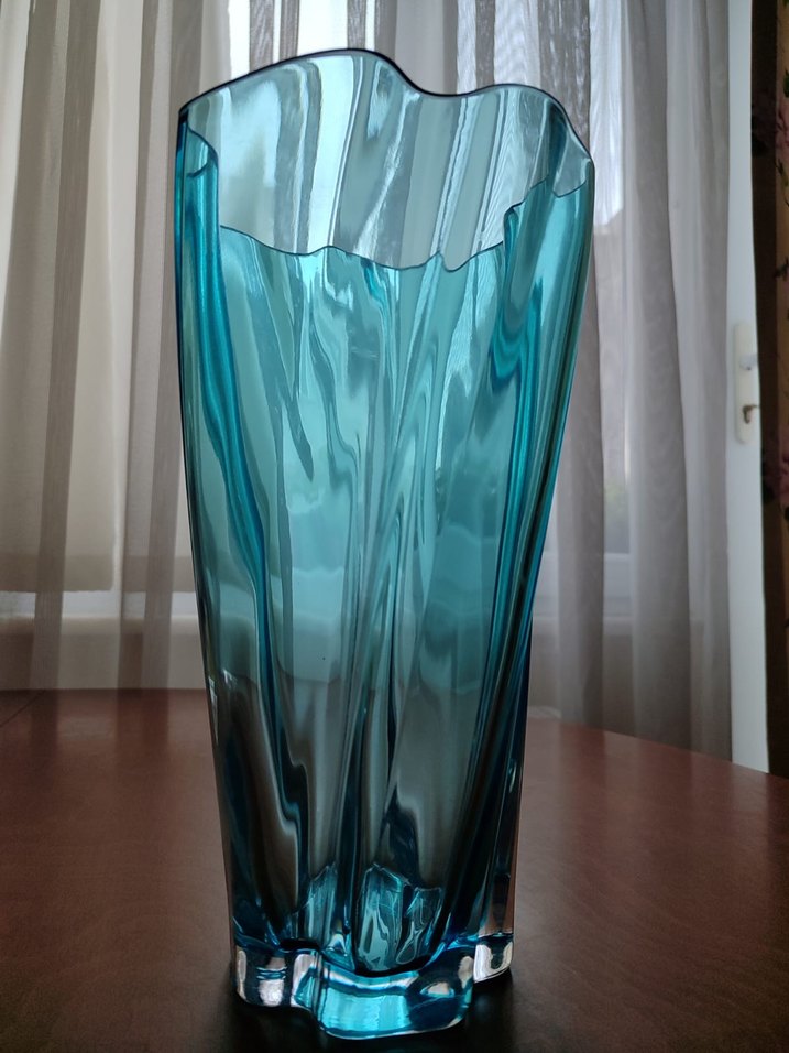 Paşabahçe el yapımı turkuaz Renkli girdap Vazo - Görsel 3