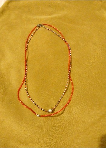 cam boncuklu Bohem Kadın Kolye - Görsel 2