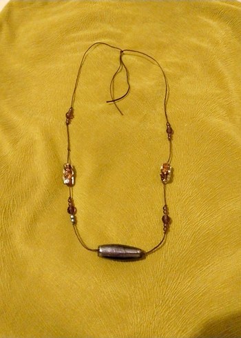 lila rengi boncuklu Bohem Kolye - Görsel 2