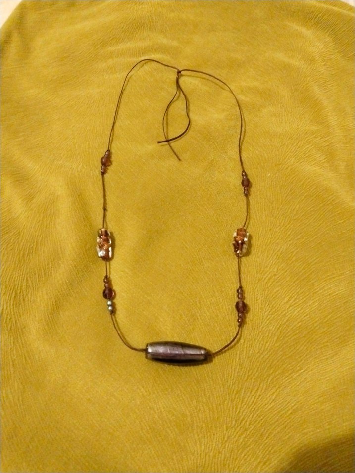 lila rengi boncuklu Bohem Kolye - Görsel 2