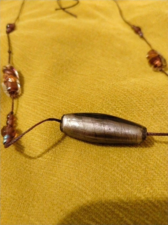 lila rengi boncuklu Bohem Kolye - Görsel 3