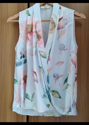 Bohem Drapeli Kolsuz Midi Bluz - Görsel 2