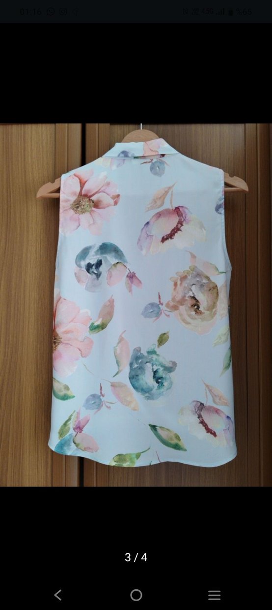 Bohem Drapeli Kolsuz Midi Bluz - Görsel 3