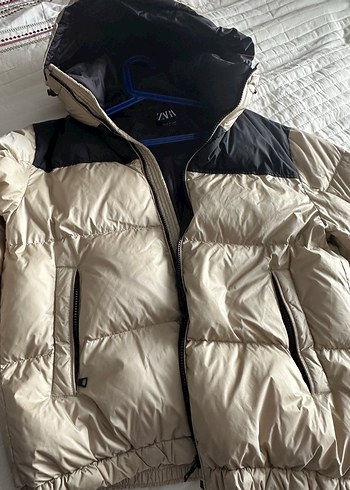 Kadın Beyaz Midi Kışlık Fermuarlı Mont - Görsel 5