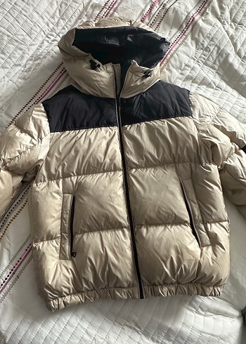 Kadın Beyaz Midi Kışlık Fermuarlı Mont - Görsel 3