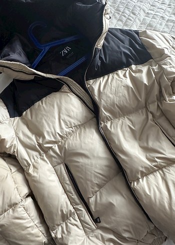 Kadın Beyaz Midi Kışlık Fermuarlı Mont - Görsel 4