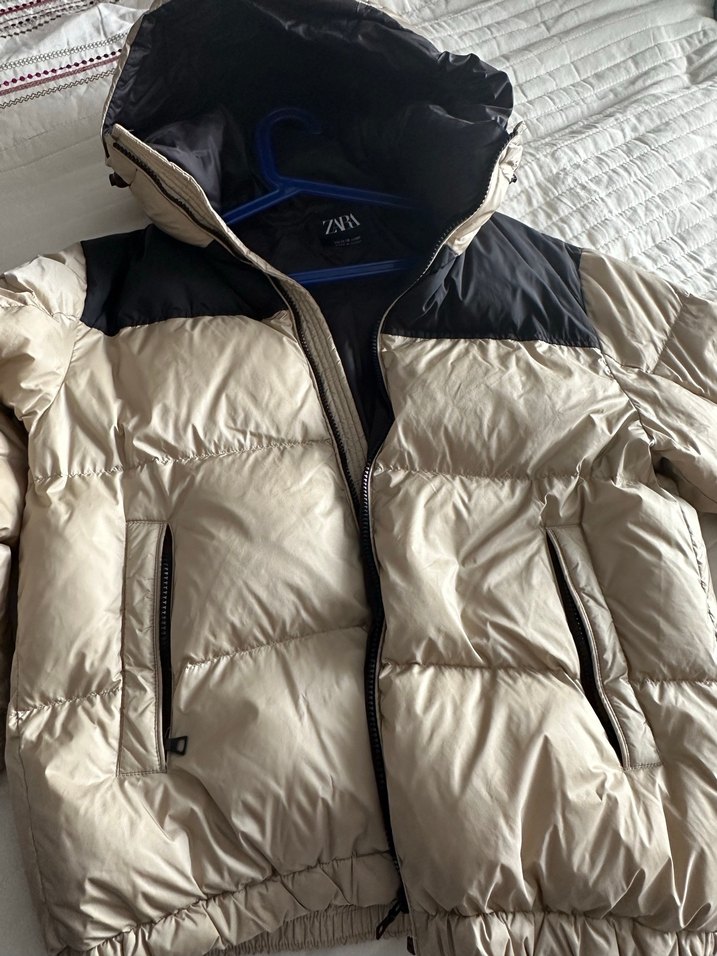 Kadın Beyaz Midi Kışlık Fermuarlı Mont - Görsel 5