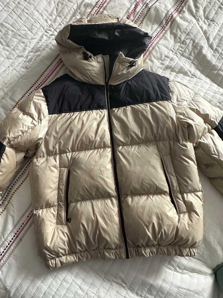 Kadın Beyaz Midi Kışlık Fermuarlı Mont - Görsel 3