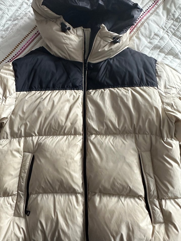 Kadın Beyaz Midi Kışlık Fermuarlı Mont - Görsel 2