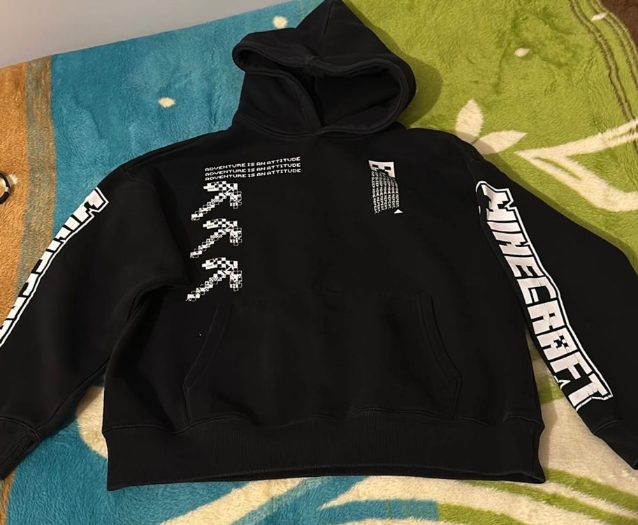 Kapüşonlu Siyah Baskılı çocuk Sweatshirt - Görsel 2