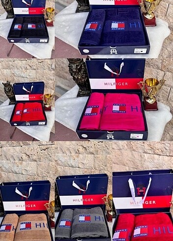 Tommy Hilfiger 2 pieces 50*90 ve 70*140 EBAT JAKARLI KADİFE 