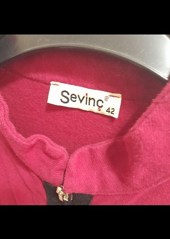 Bordo Uzun Kadın Ceket Fermuarlı - Görsel 3