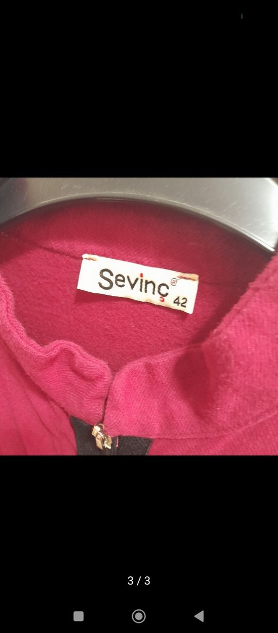 Bordo Uzun Kadın Ceket Fermuarlı - Görsel 3