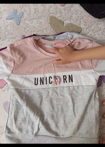 5-6 yaş Kız Çocuk çoklu Pamuklu Uzun Kollu Sweatshirt - Görsel 4