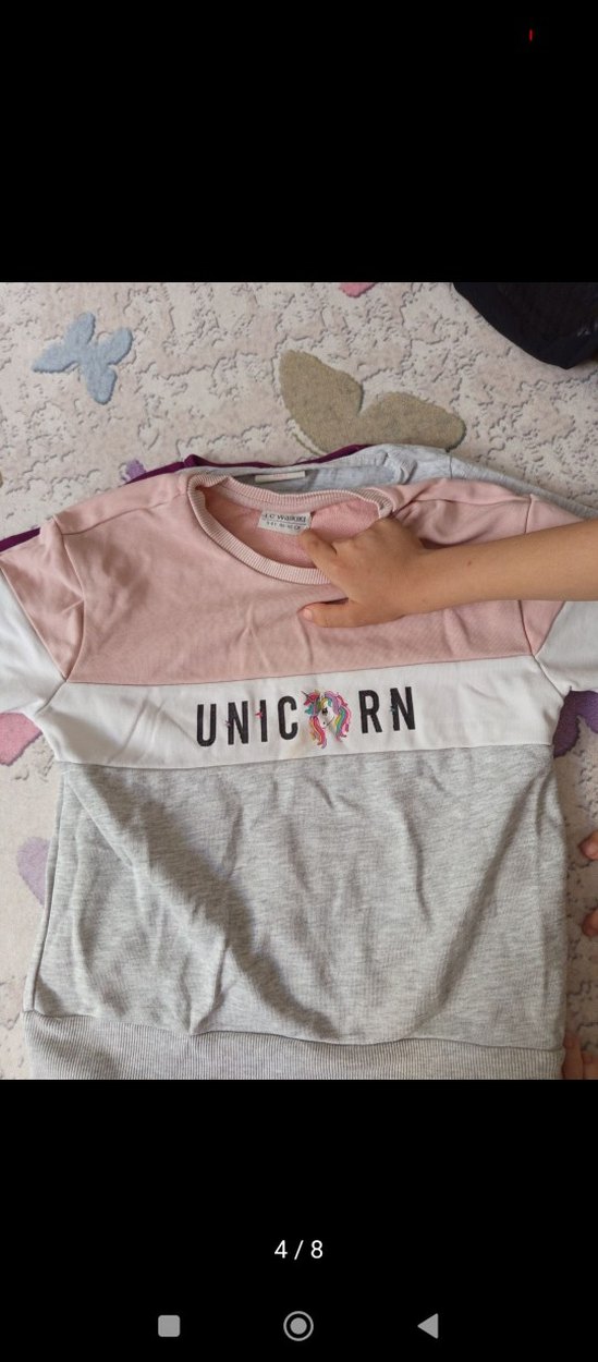 5-6 yaş Kız Çocuk çoklu Pamuklu Uzun Kollu Sweatshirt - Görsel 4