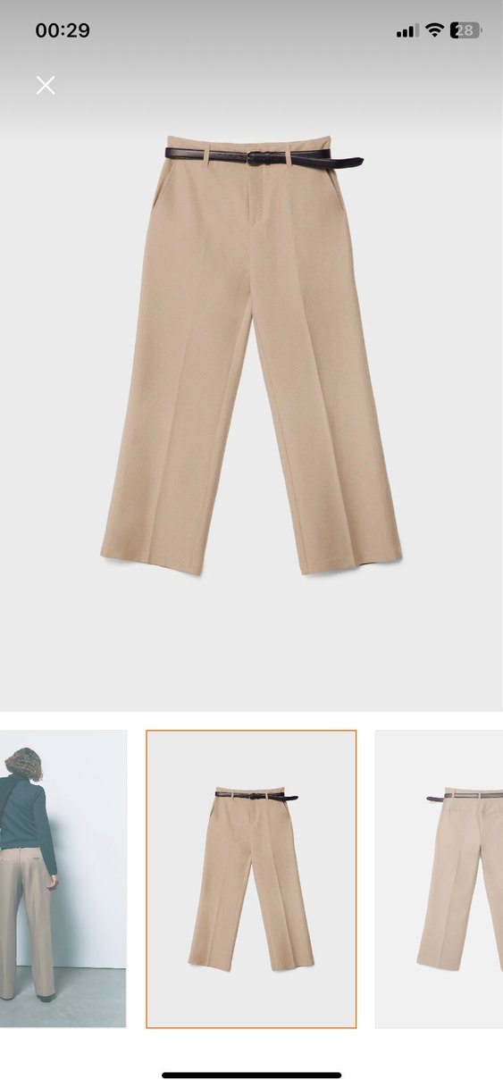 Bej Kadın Kumaş Pantolon, Normal Boy, Regular Fit - Görsel 3