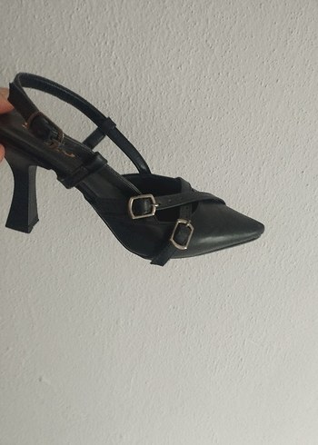 Siyah Deri Yılan Desenli Stiletto Topuklu Kadın Ayakkabı
