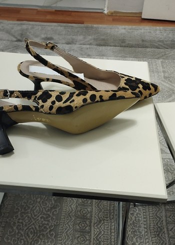 Leopar Desenli Süet Kadın Stiletto - Görsel 3