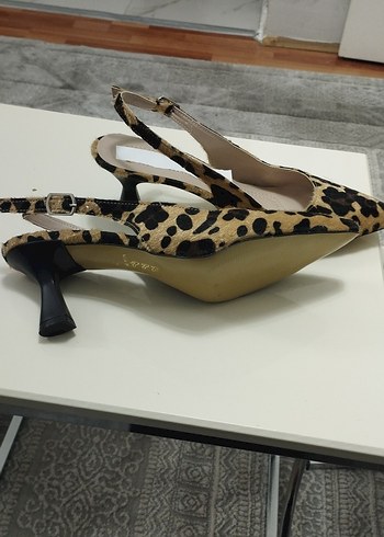 Leopar Desenli Süet Kadın Stiletto - Görsel 2