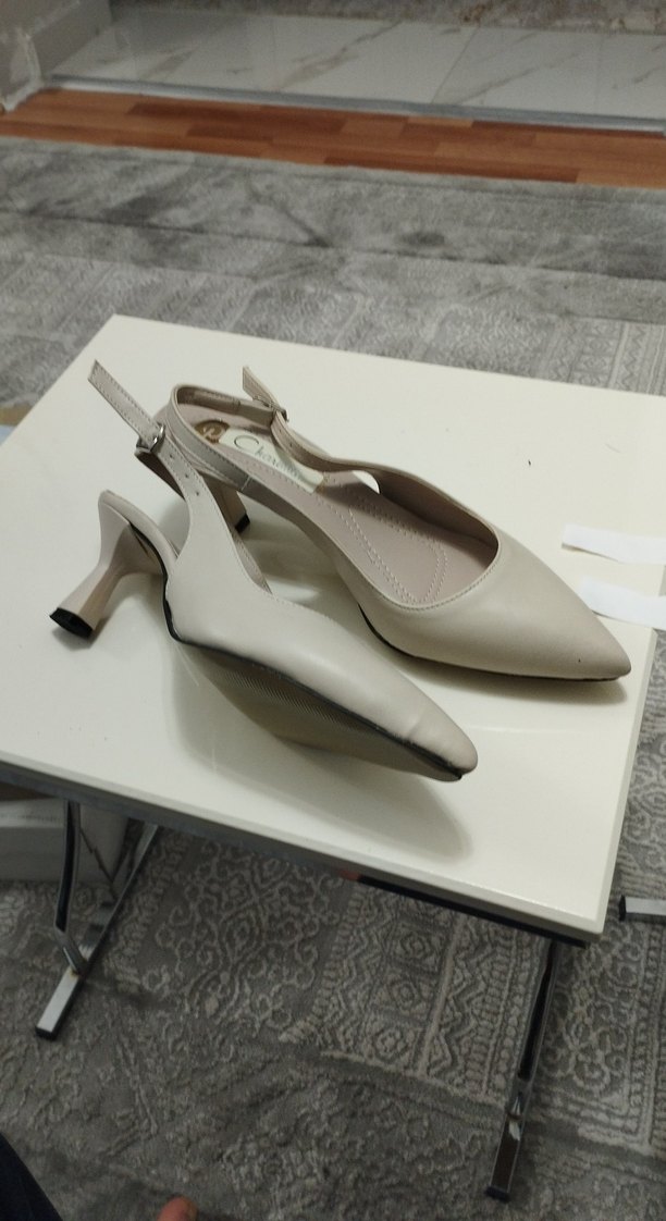 Bej Tokalı Stiletto Topuklu Kadın Ayakkabı - Görsel 2