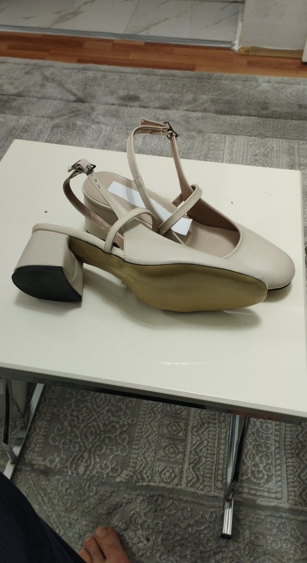 Bej Tokalı Kadın Topuklu Ayakkabı - Görsel 2