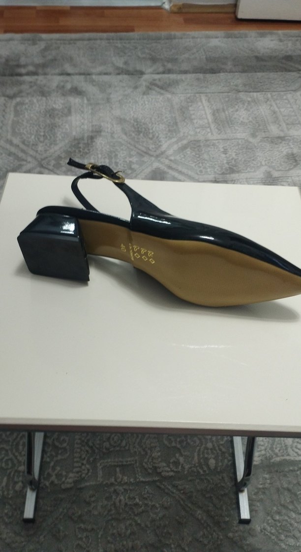 Siyah Parlak Yılan Desenli Stiletto - Görsel 2