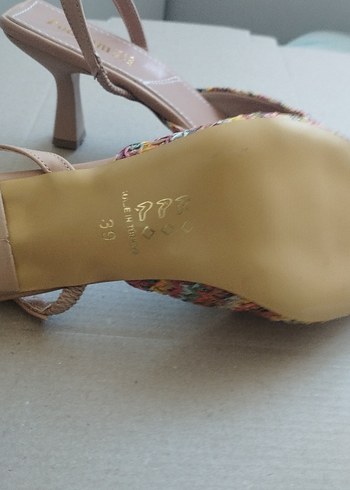 Zara Renkli Örgü Bohem Stiletto Topuklu Kadın Ayakkabı