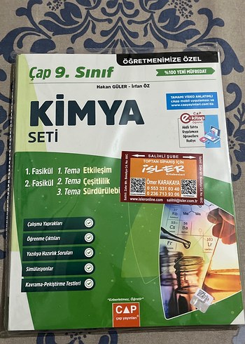 Çap 9. Sınıf Kimya Seti - Öğretmenlere Özel kullanılmamış