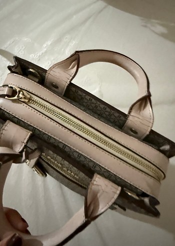 U.S Polo Assn. Bej Deri Fermuarlı Kadın Çanta